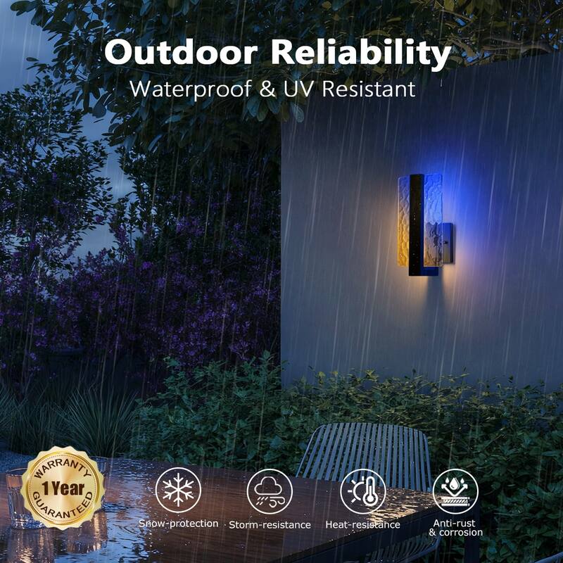 Modern Outdoor LED Wall Lights 2 Packs