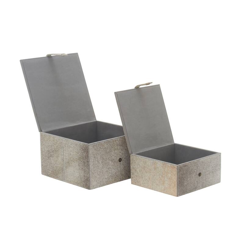 Leather Natural Box (Set of 2)