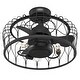 preview thumbnail 11 of 14, Hunter Fandelier 20" Rotonda Matte Black Ceiling Fan LED Light Handheld Remote Farmhouse, Industrial, Caged Chandelier
