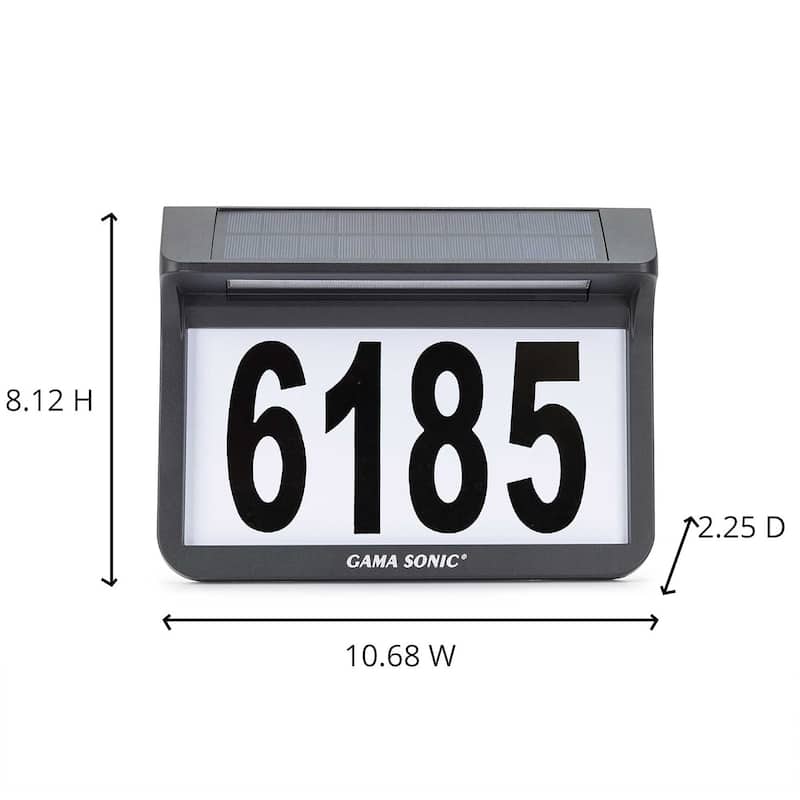 Solar Address Wall Plaque Light with In Ground Stakes