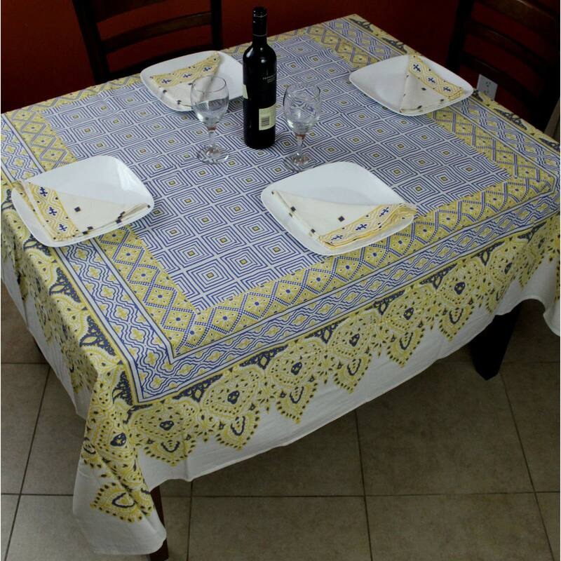 Cotton Premium French Country Geometric Tablecloth