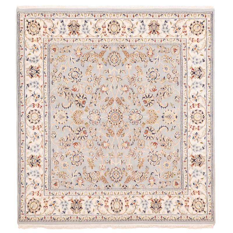 ECARPETGALLERY Hand-knotted Nain Grey Silk, Wool Rug - 5'9 x 6'1