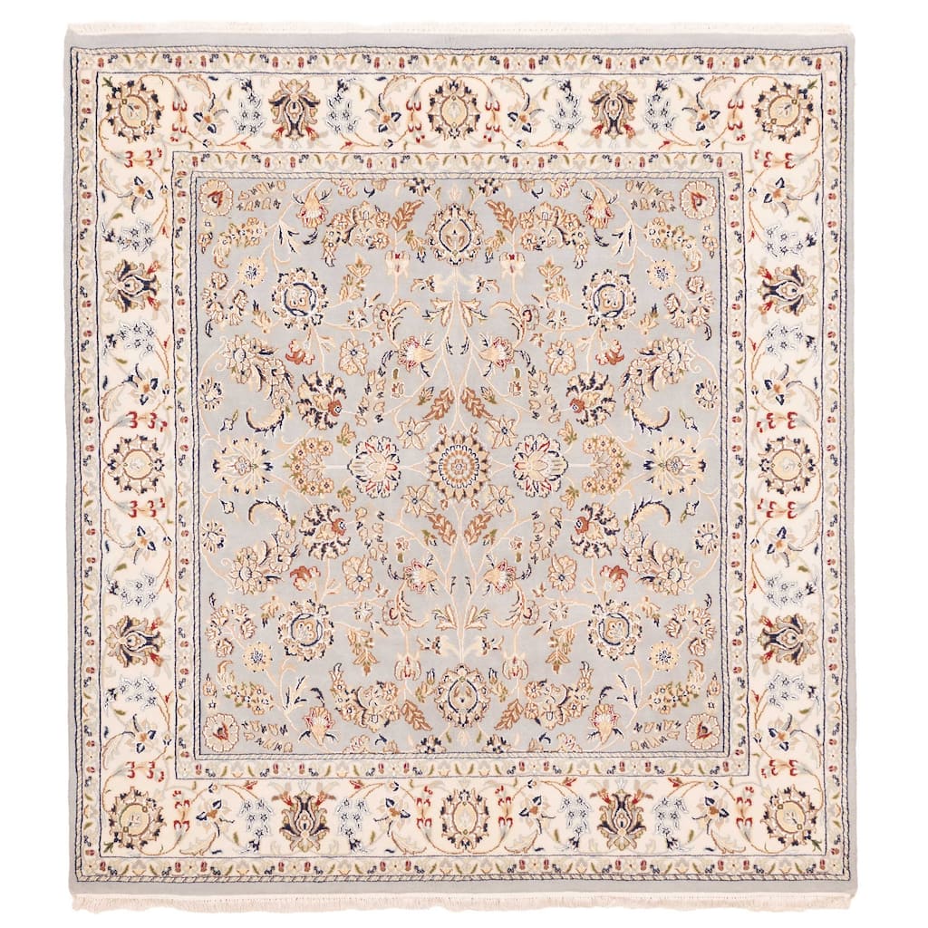 ECARPETGALLERY Hand-knotted Nain Grey Silk, Wool Rug - 5'9 x 6'1