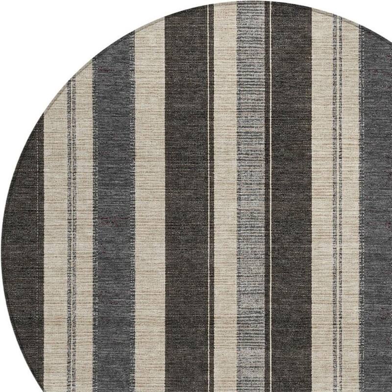 HomeRoots Striped Transitional Rectangle Outdoor Rug