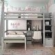 preview thumbnail 19 of 34, Twin Size Loft Bed with a Stand-alone Bed, Desk, Shelves and Drawers Gray