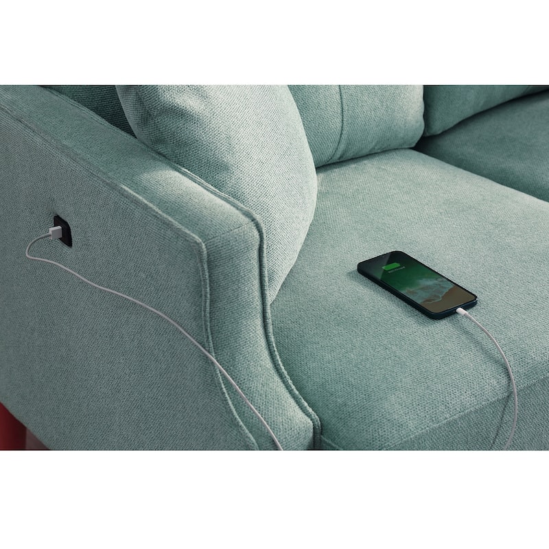 Living Space sofa 3 seater With Waterproof Fabric, USB Charge port