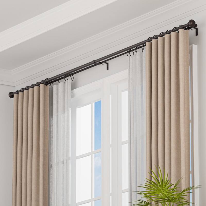 KAWOTI Bronze Double Curtain Rod Adjustable Length