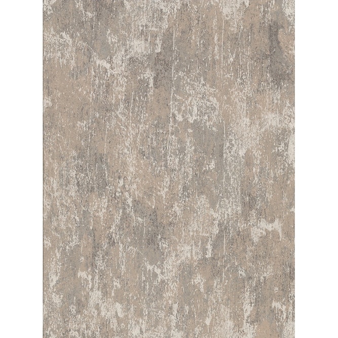 Brewster Bovary Taupe Distressed Texture Wallpaper - 21in x 396in x 0.025in