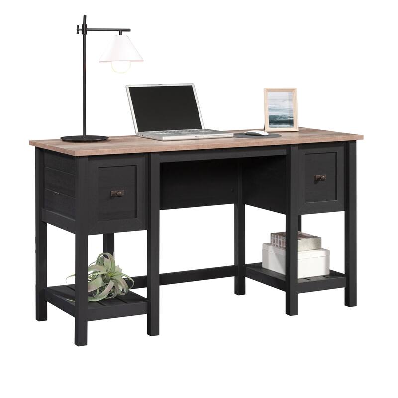 Engineered Wood Coastal Desk with Lateral File Cabinet Bundle