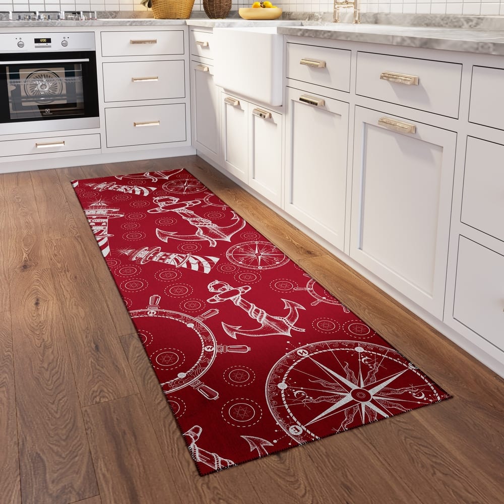 Indoor/Outdoor Harpswell Lighthouse Washable Rug