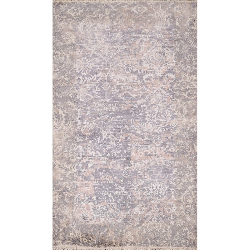All-Over Abstract Oriental Accent Rug Handmade Wool Carpet - 2'8" x 4'9"