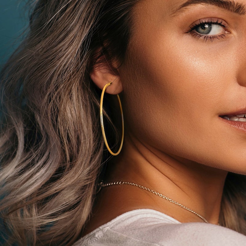 Miadora 60mm Hoop Earrings in 14k Yellow Gold (2.5mm Wide)
