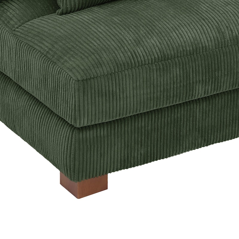 Modern Corduroy Modular Couch Sectional Sofa With Pillows