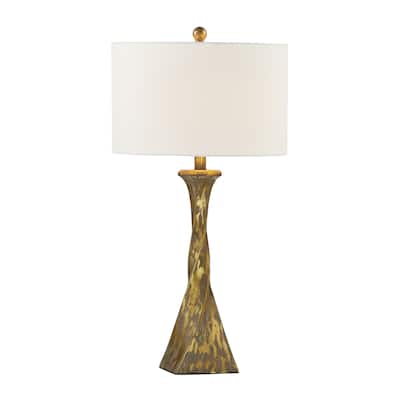 Marcy 30" Table Lamps with Linen Shade, Antique Gold (Set of 2)