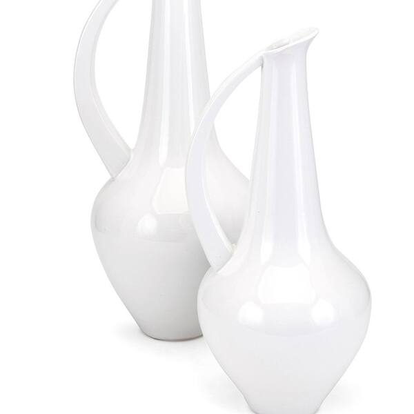 Shop Small Size Ceramic Pitcher Style Vase White Overstock