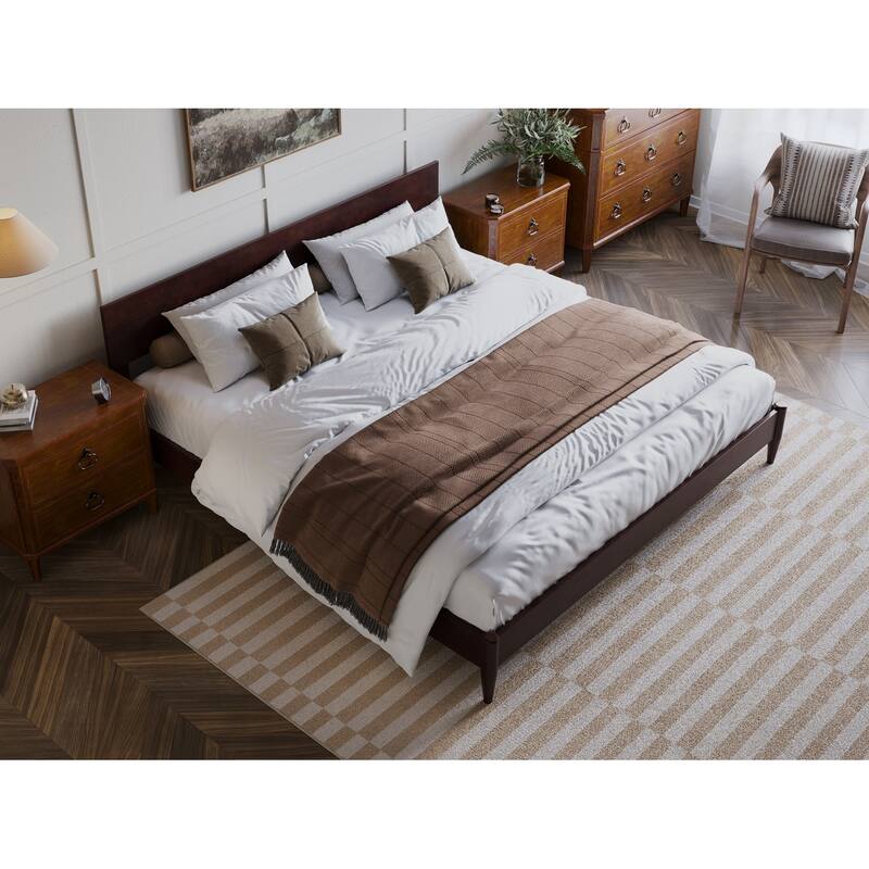 Aria Solid Wood Modern Low Profile Platform Bed