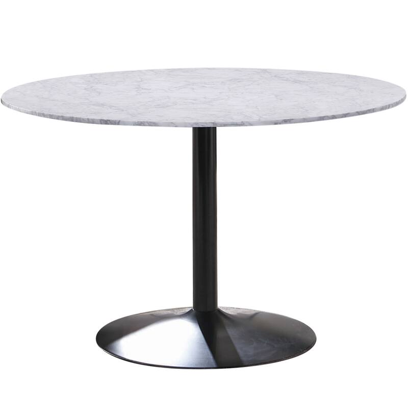 Round Italian Carrara Marble Top Dining Table - Round Table