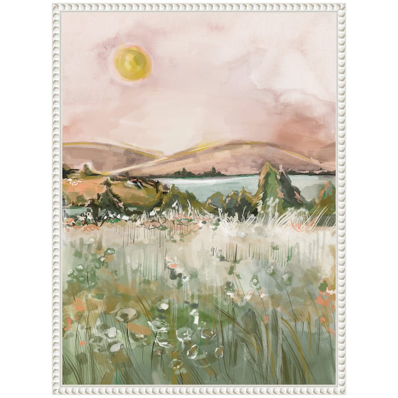 Kate and Laurel Sylvie Neutral Landscape 02 Framed Canvas by Annie Quigley