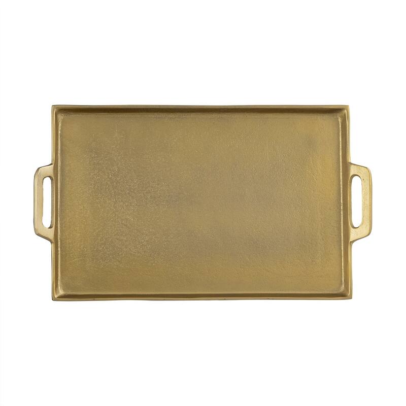 Alum. Tray w/Handles 11.5x20" - Ant. Brass - ANTIQUE BRASS