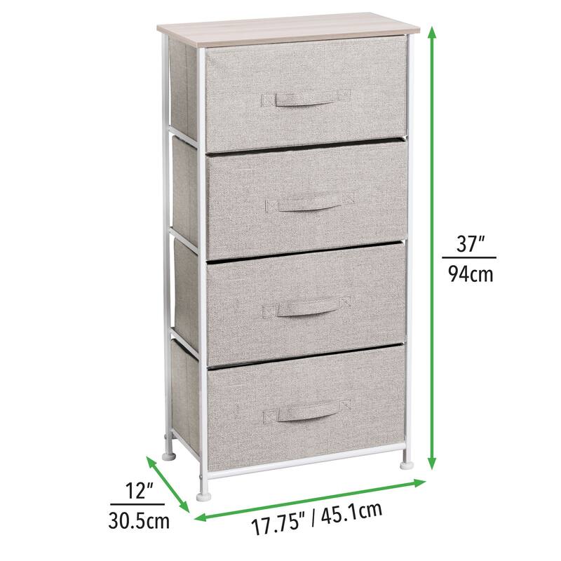 mDesign Vertical Dresser Storage Tower with 4 Drawers