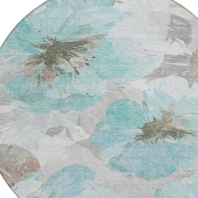 HomeRoots Floral Transitional Rectangle Outdoor Rug