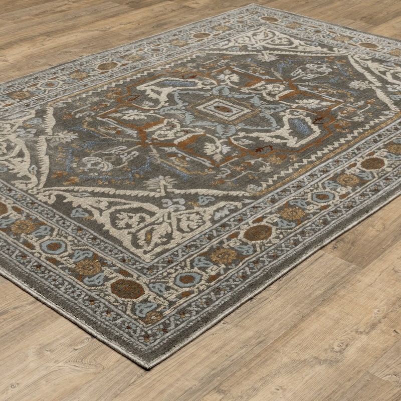Style Haven Everly Artisanal Medallion Grey/ Multi Area Rug