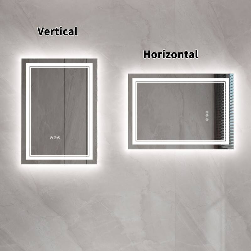 Modland Small Size LED Bathroom Mirror Back & Front Lighted Anti-Fog