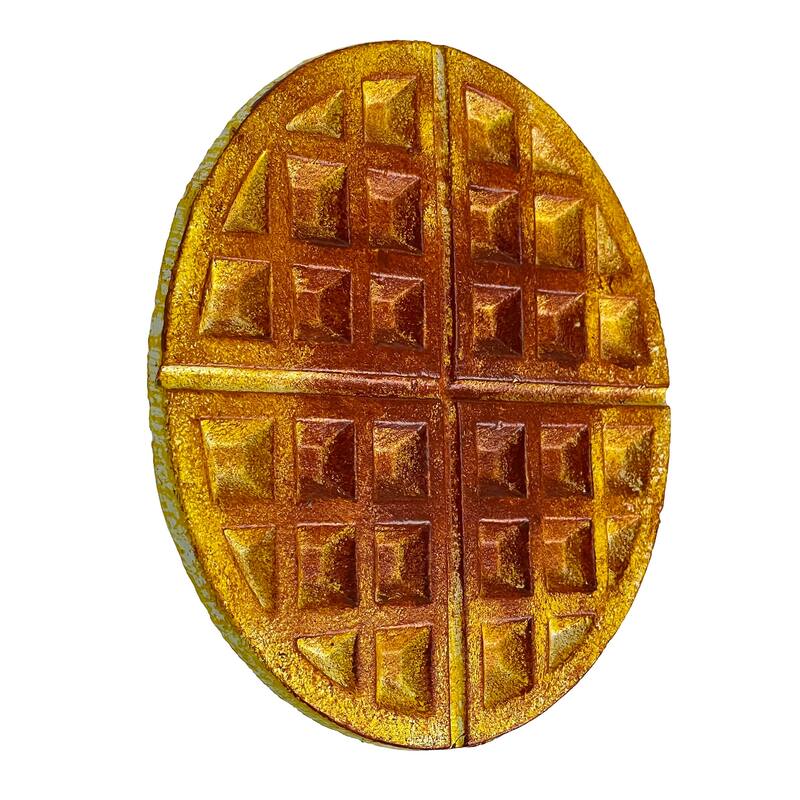 Zeckos Round Waffle Cast Iron Trivet 8" Kitchen Decor And Wall Hanging - 8 X 8 X 0.5 inches