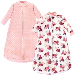 Hudson Baby Infant Girl Long-Sleeve Fleece Sleeping Bag, Floral, 0-9 Months - Pink Floral - 0-9 Months
