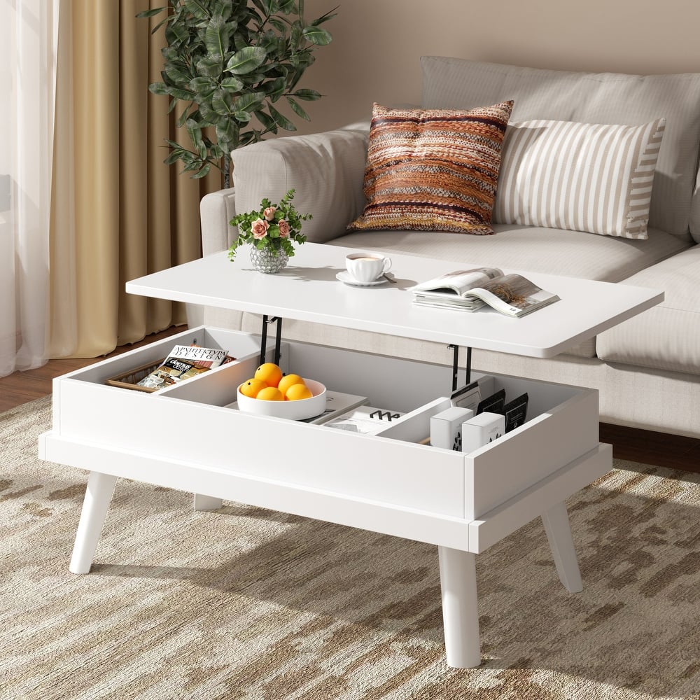 Wood Lift-Top Coffee Table with Hidden Storage