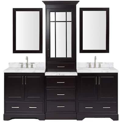 Ariel M085DCWO Stafford 84" Free Standing Double Oval Basin Vanity Set