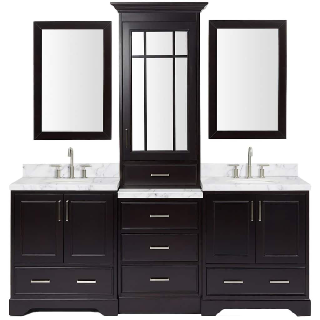 Ariel M085DCWO Stafford 84" Free Standing Double Oval Basin Vanity Set