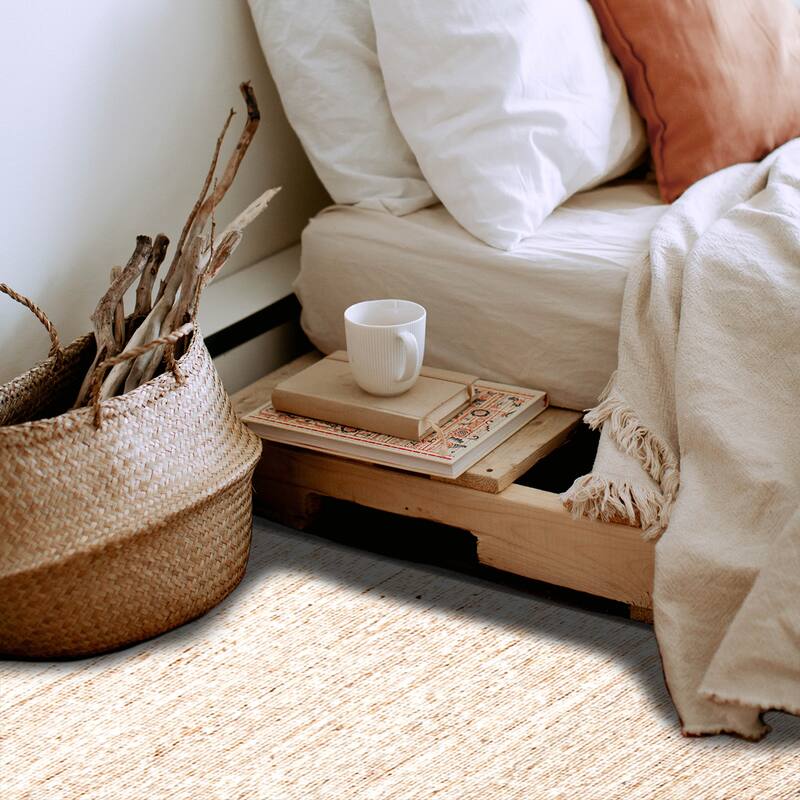 ECARPETGALLERY Braid weave Sienna Cream Wool Rug - 5'0 x 8'0