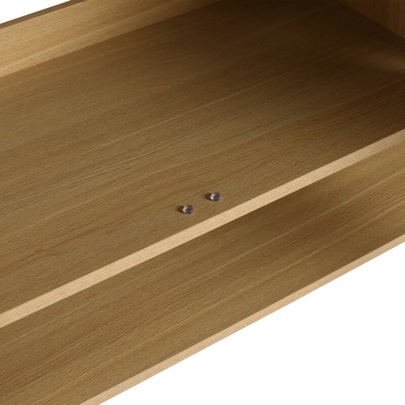 Freestanding Bathroom Cabinet with Four Doors, Floor-to-Ceiling Storage in Engineered Wood (No Top Sink Included)