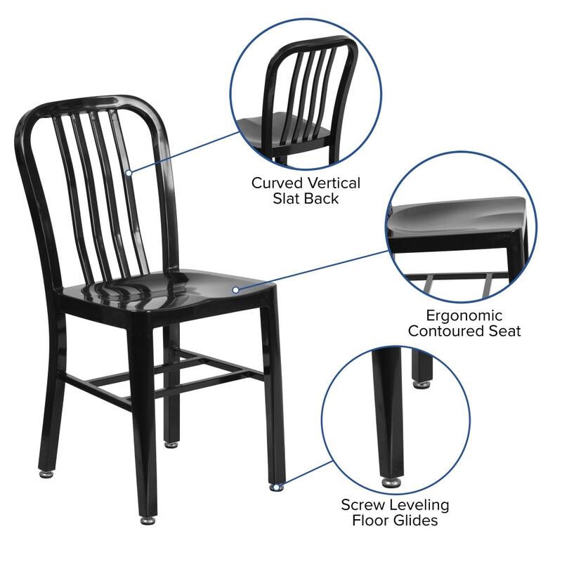 Metal Indoor-Outdoor Chair - 15.5"W x 20"D x 33.25"H