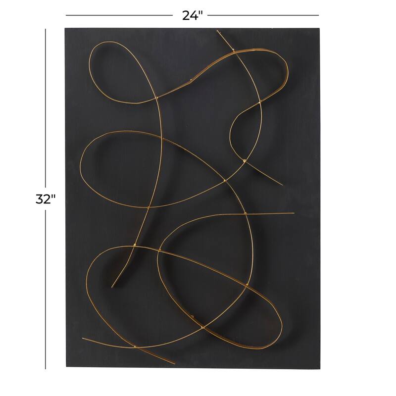 CosmoLiving by Cosmopolitan Metal Overlapping Lines Abstract Wall Decor with White or Black Backing - White or Black