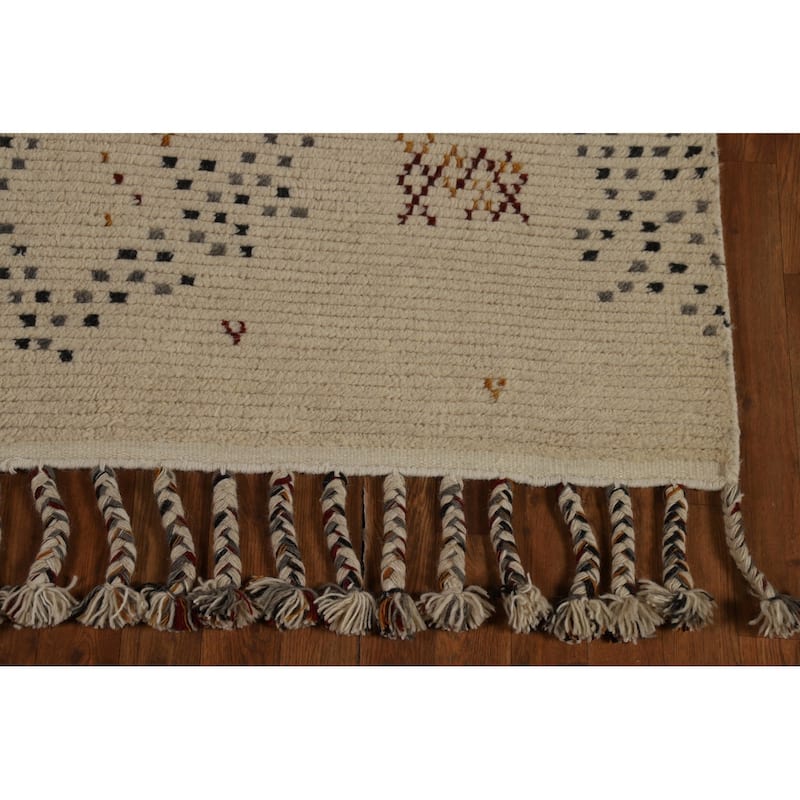 Moroccan Oriental Area Rug Hand-Knotted Wool Carpet - 5'1" x 8'0"
