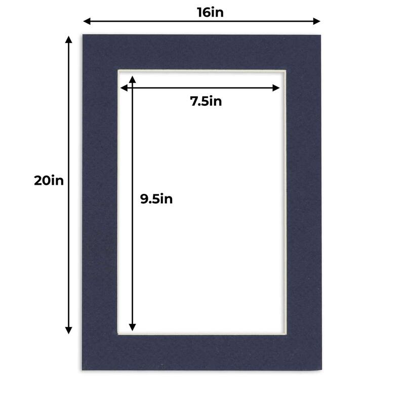 8x10 Mat for 16x20 Frame - Precut Mat Board Acid-Free Navy 8x10 Photo Matte Made to Fit a 16x20 Picture Frame