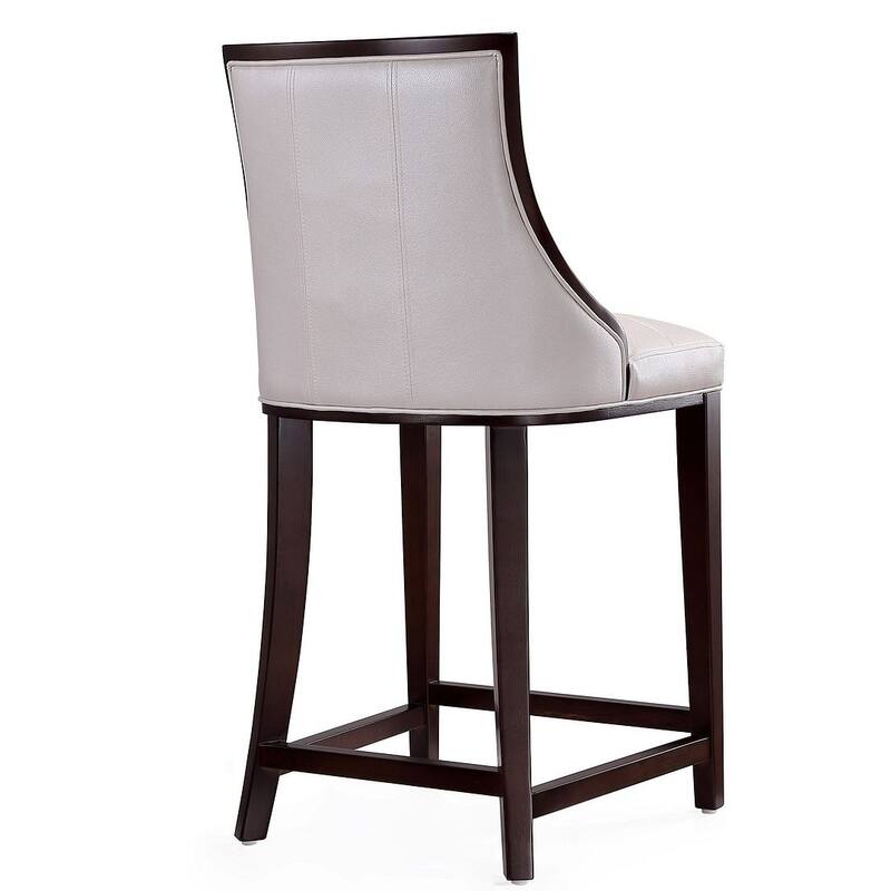 Manhattan Comfort Fifth Ave 39.5 in. Dark Walnut Beech Wood Counter Height Bar Stool
