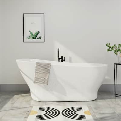 59 in. Acrylic Classic Design Single Slipper Freestanding Bathtub Soaking Tub with cUPC Certificated