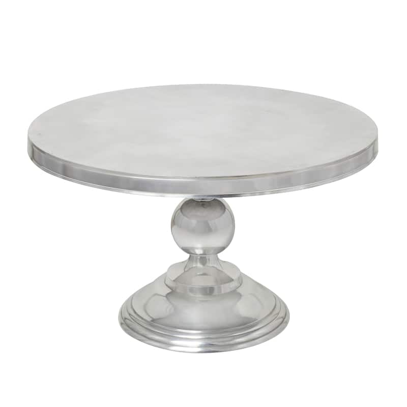 Aluminum Metal Sleek Ball Centered Base Coffee Table - Silver - Roche River Decor - 30"Wx30"Lx19"H