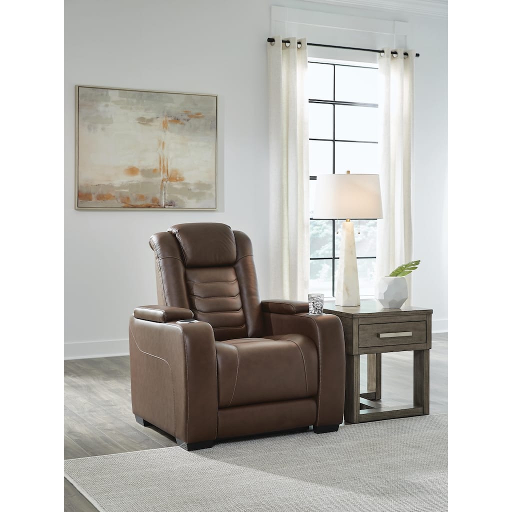 Signature Design by Ashley High Impact Brown Power Recliner