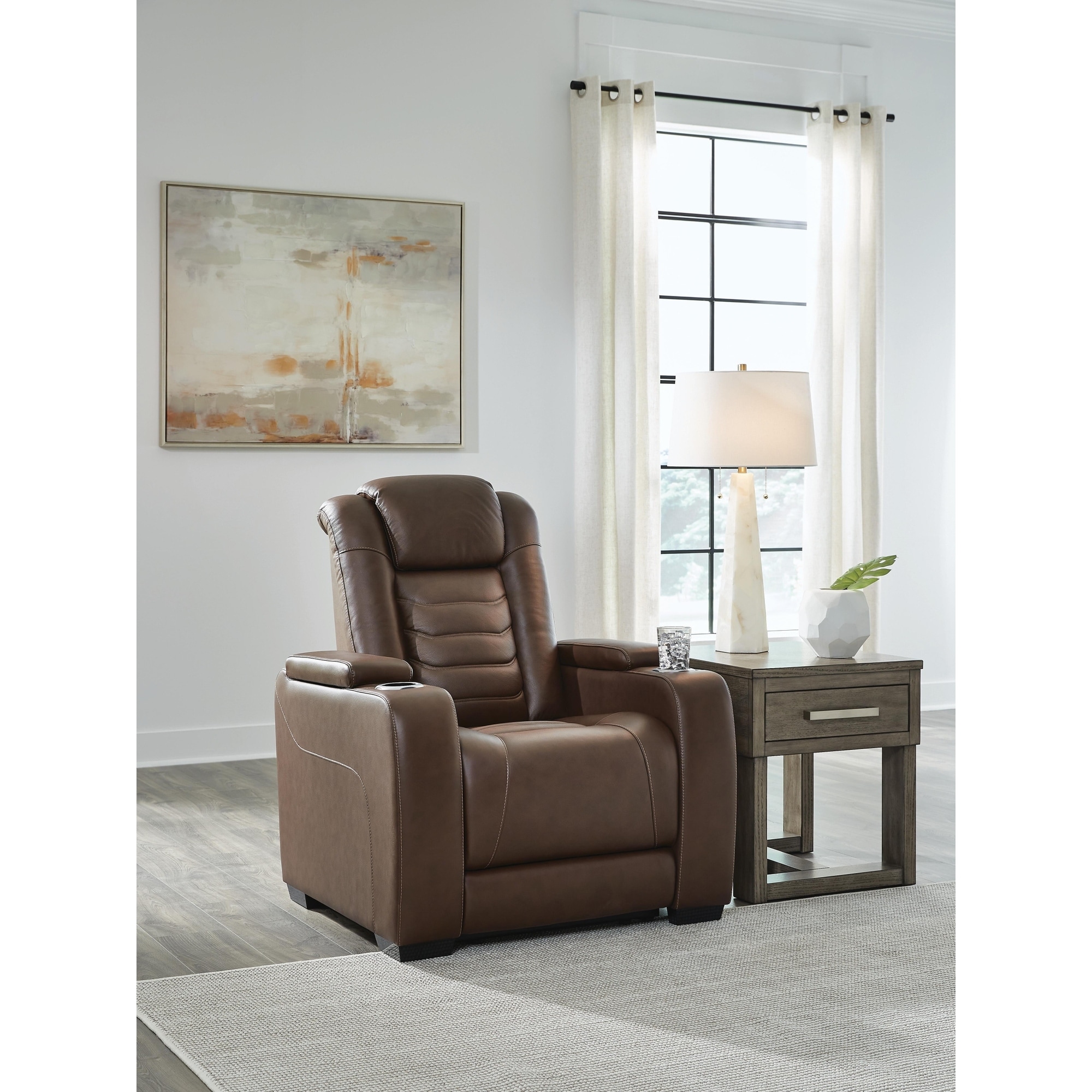 Signature Design by Ashley High Impact Brown Power Recliner
