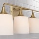 preview thumbnail 2 of 11, Presley 4-light Bath/ Vanity Fixture w/ Soft White Glass