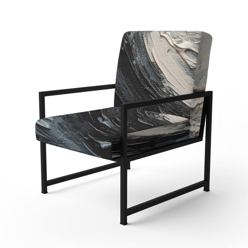 Designart "Gold and Black Vibrant Spirals" Upholstered Abstract Spirals Accent Chair and Modern & Contemporary Arm Chair