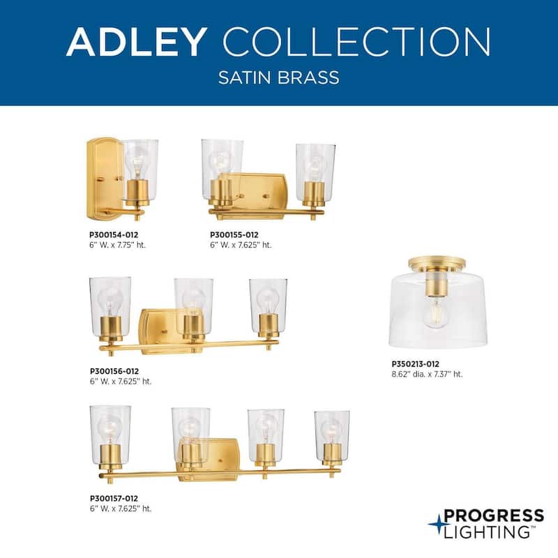 Adley Collection One-Light Satin Brass Etched Opal Glass New Traditional Bath Vanity Light - 4.5 in x 6 in x 7.75 in