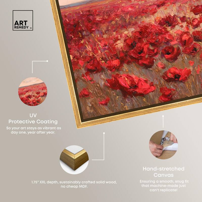 Sea of Red Poppies I Canvas by Art Remedy