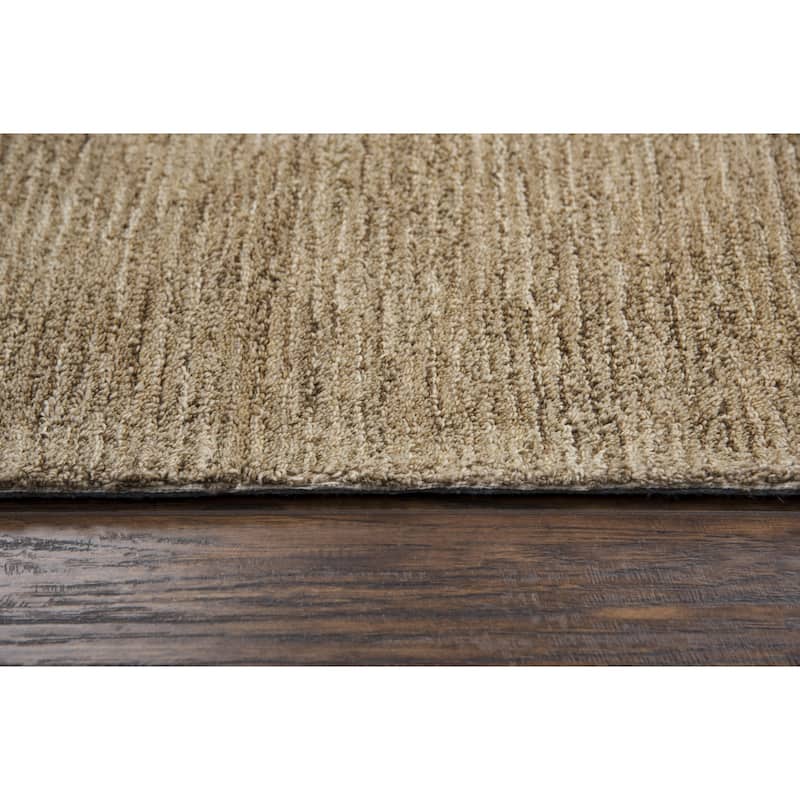 Alora Decor Emerson Neutral Beige and Brown Solid Hand-tufted Wool Rug