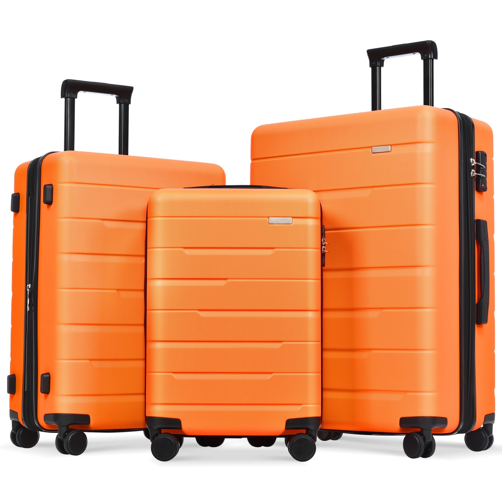 オレリーセット Orange Luggage Sets with Spinner Wheels& TSA Lock ,3 Piece