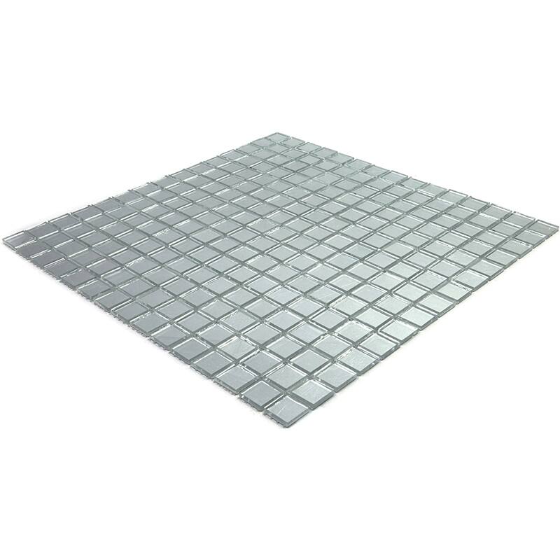 Apollo tile 12" x 12" Altin Glossy Silver Glass Tile (20 sq ft/case) - 20 Pack